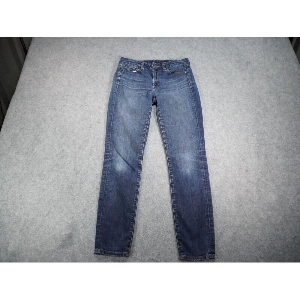 J Crew Jeans Womens 28 Dark Wash Denim‎ Blue Mid Rise Toothpick